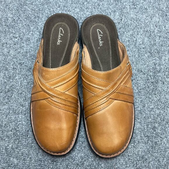 Clarks Womens Slip-on Mules Brown Size 10 M - Picture 2 of 9